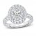 Multi-Diamond Engagement Ring 1-1/2 ct tw Oval/Round-Cut 14K White Gold