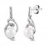 Cultured Pearl Earrings 1/15 ct tw Diamonds Sterling Silver