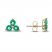 Emerald Trilogy Earrings 10K Yellow Gold