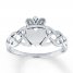 Claddagh Ring 14K White Gold