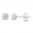 Solitaire Diamond Earrings 1/4 ct tw 10K White Gold