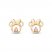 Children's Minnie Mouse Pink Cubic Zirconia Stud Earrings 14K Yellow Gold