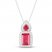 Lab-Created Ruby & White Lab-Created Sapphire Necklace Sterling Silver 18"