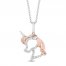 Disney Treasures Fantasia Diamond Necklace 1/15 ct tw Sterling Silver/10K Rose Gold