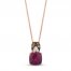 Le Vian Rhodolite Necklace 1/5 ct tw Diamonds 14K Strawberry Gold 18"