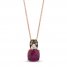 Le Vian Rhodolite Necklace 1/5 ct tw Diamonds 14K Strawberry Gold 18"