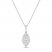 Diamond Marquise Cluster Necklace 1/3 ct tw Round-cut 10K White Gold 18"