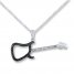 Guitar Necklace 1/8 ct tw Diamonds Sterling Silver