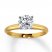 Diamond Solitaire Ring 1 carat Round-cut 14K Two-Tone Gold