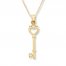 Heart Key Necklace 10K Yellow Gold