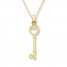 Heart Key Necklace 10K Yellow Gold