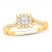 Diamond Engagement Ring 1/3 cttw Princess/Round 10K Yellow Gold