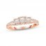 Three-Stone Diamond Engagement Ring 1/2 ct tw Princess & Round-cut 14K Rose Gold