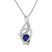 Lab-Created Sapphire Necklace Diamond Accents Sterling Silver