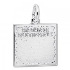 Marriage Certificate Sterling Silver Charm