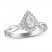 Diamond Engagement Ring 5/8 ct tw Pear/Round-cut in 14K White Gold
