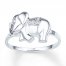 Elephant Ring 1/20 ct tw Diamonds Sterling Silver