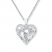 Diamond Heart Necklace 1/10 ct tw Round-cut Sterling Silver