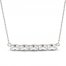 White Lab-Created Sapphire Bar Necklace Sterling Silver 18"