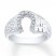 Men's Horseshoe Ring 1/5 ct tw Diamonds 10K White Gold