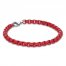 Men's Bracelet Red Acrylic & Stainless Steel 8.75"