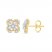 Diamond Clover Earrings 1/3 ct tw Round/Baguette 10K Yellow Gold