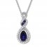 Lab-Created Sapphire Necklace Sterling Silver
