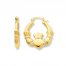 Claddagh Hoop Earrings 14K Yellow Gold