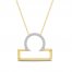 Diamond Libra Necklace 1/10 ct tw Round-cut 10K Yellow Gold 18"