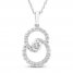 Encircled by Love Diamond Necklace 1/2 ct tw Round-cut 10K White Gold 18"
