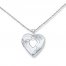 Heart Locket Necklace Butterflies Sterling Silver