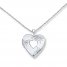 Heart Locket Necklace Butterflies Sterling Silver