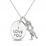 Lab-Created Opal & White Lab-Created Sapphire 'I Love You Mom' Necklace Sterling Silver 18"