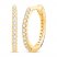 Black & White Reversible Diamond Hoop Earrings 1/4 ct tw Round-Cut 10K Yellow Gold