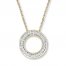 Circle Necklace 1/20 ct tw Diamonds 10K Yellow Gold