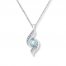 Aquamarine Necklace Diamond Accents Sterling Silver