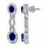 Lab-Created Sapphires Diamond Accents Sterling Silver