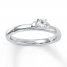 Stackable Heart Ring Lab-Created Sapphire Sterling Silver