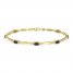 Garnet & Diamond Bracelet 10K Yellow Gold 7.25"