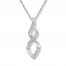 Twist Necklace Diamond Accents Sterling Silver
