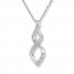 Twist Necklace Diamond Accents Sterling Silver