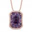 Le Vian Amethyst & Sapphire Necklace 1/3 ct tw Diamonds 14K Strawberry Gold 18"