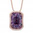 Le Vian Amethyst & Sapphire Necklace 1/3 ct tw Diamonds 14K Strawberry Gold 18"