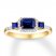 Sapphire Ring 1/8 ct tw Diamonds 10K Yellow Gold