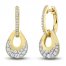 Diamond Pear Hoop Dangle Earrings 3/4 ct tw Round-cut 10K Yellow Gold