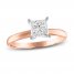 Diamond Solitaire Engagement Ring 1-1/2 ct tw Princess-Cut 10K Rose Gold