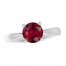 Lab-Created Ruby Solitaire Ring Sterling Silver