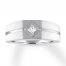 Men's Diamond Solitaire Ring 1/5 Carat Square 14K White Gold