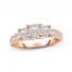 Three-Stone Diamond Engagement Ring 1 ct tw Princess & Round-cut 14K Rose Gold