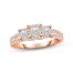 Three-Stone Diamond Engagement Ring 1 ct tw Princess & Round-cut 14K Rose Gold